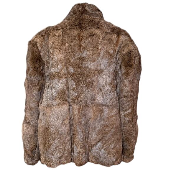 Vintage 100% Rabbit Fur Jacket Size Large Long Sleeves Fully Lined - Picture 5 of 9